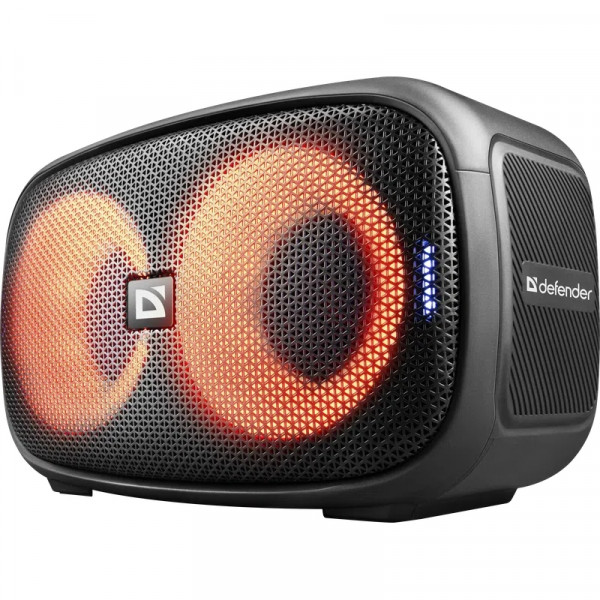 Акустична система 1.0 Defender Q5 20 Вт Bluetooth/FM/USB/TF/IPX5, LED, чорна