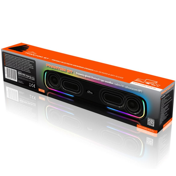 Акустична система 2.0 Media-Tech 10W, Bluetooth Soundbar PHANTOM BT 10Вт., LED Light