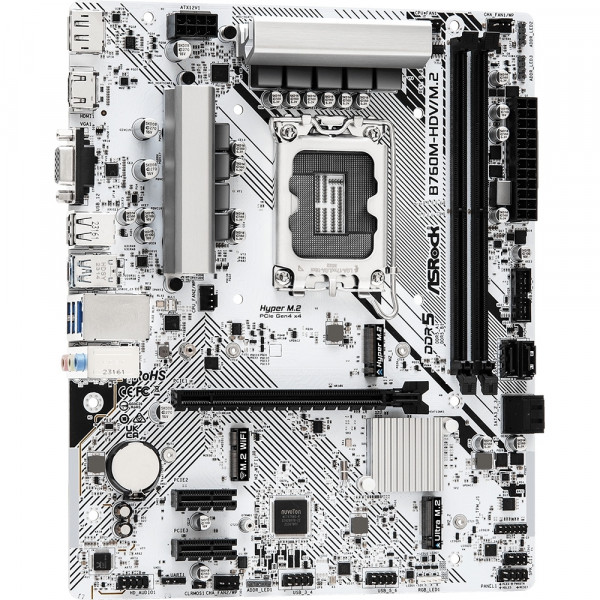 ASRock B760M-HDV/M.2 (1700/B760, 2*DDR5, 1xPCIex16, 4xSATA, 2xM.2, 2.5GLan, 7.1ch, mATX)
