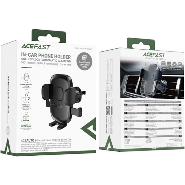 Автомобільне кріплення для смартфона D56 one-key lock Acefast