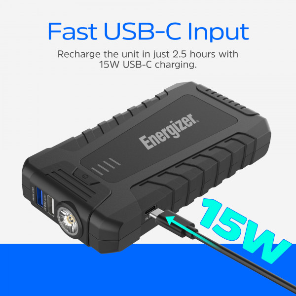 Автомобільний Jump Starter 8000mAh, 1200А, 2xUSB-A, USB-C, ліхтар Energizer