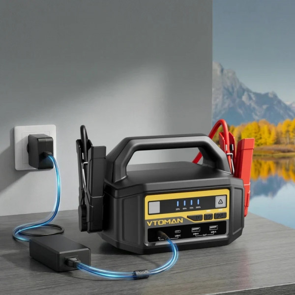 Автомобільний Jump Starter V-Truck 6000A, 12V/24V, 36400mAh, 145Вт, 133.59 Вт/год Vtoman