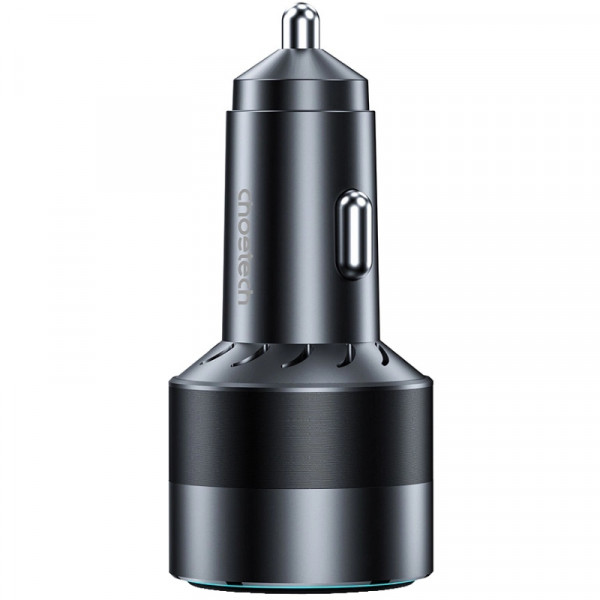 Автозарядка 2xUSB 63W (USB-C+USB-A) PD45W+QC3.018W чорна Choetech