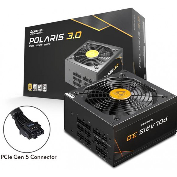 БЖ 1050W Chieftec POLARIS 3.0 PPS-1050FC-A3, 135 mm, 80+ GOLD, Cable management, retail