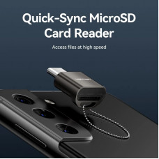 Card Reader USB 2.0 Type-C, 1-слот microSD, OTG 512 Гб, Aluminum Alloy, сірий Vention
