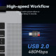 Card Reader USB 2.0 Type-C, 1-слот microSD, OTG 512 Гб, Aluminum Alloy, сірий Vention