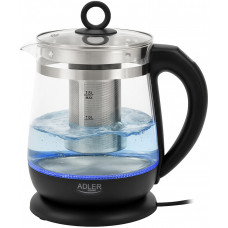 Електрочайник Adler AD 1299 1850-2200Вт/ 1.5л/ скло/ заварник/ встановлення температури/ чорний