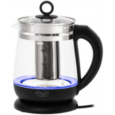 Електрочайник Adler AD 1299 1850-2200Вт/ 1.5л/ скло/ заварник/ встановлення температури/ чорний