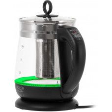 Електрочайник Adler AD 1299 1850-2200Вт/ 1.5л/ скло/ заварник/ встановлення температури/ чорний