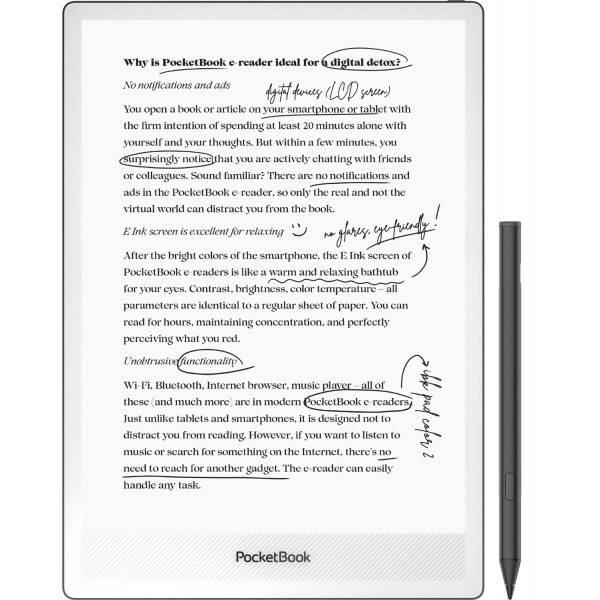 Електронна книжка PocketBook InkPAd One (PB1030), Black, стилус