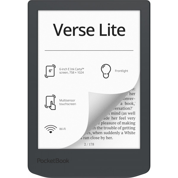 Електронна книжка PocketBook Verse Lite (PB619), Midnight Grey