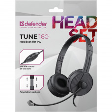 Гарнітура Defender Tune 160 2x3,5мм, 1,8м, чорна