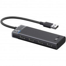 Хаб USB 3.0 -> 4хUSB-A 3.2 Gen1 10Gbps Black CM653 Ugreen
