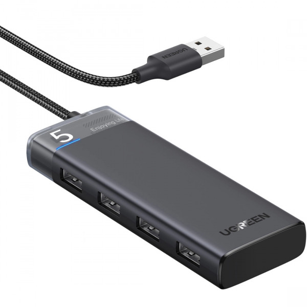 Хаб USB 3.0 -> 4хUSB-A 3.2 Gen1 10Gbps Black CM653 Ugreen