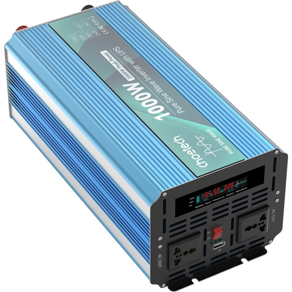 Інвертор Choetech з зарядкою, функція ДБЖ 12220V 1000Вт, чиста синусоїда