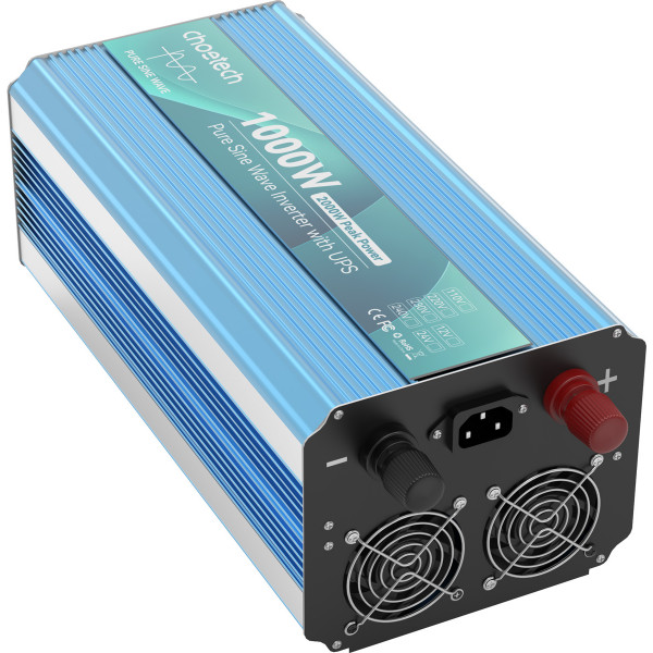 Інвертор Choetech з зарядкою, функція ДБЖ 12220V 1000Вт, чиста синусоїда