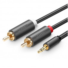 Кабель AUX Audio TRS - RCAx2 M/M 5.0м UGREEN AV102 Чорний
