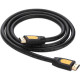Кабель HDMI M - M, 1.0 м, V2.0 Round Cable 4K, HD101 UGREEN Чорний+Жовтий