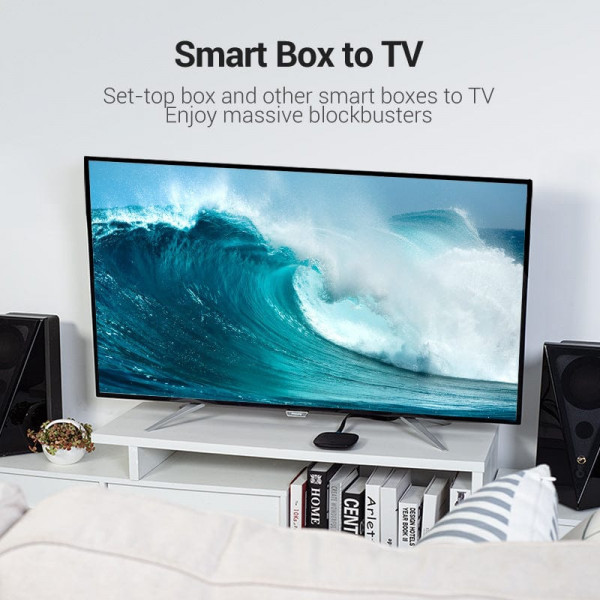 Кабель HDMI M - M, 1.5м, V2.0, 4K 60Гц, PVC Flat Design, Black, Vention