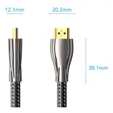 Кабель HDMI M - M, 2.0м, V2.0, 4K 60Гц, обплетення, Zinc Alloy Type чорний Vention