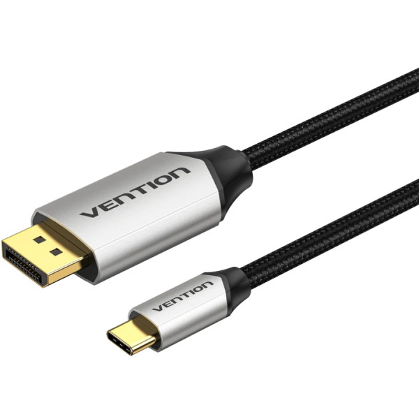 Кабель USB 3.1 Type-C M - DisplayPort M, 1.5м v.2.1 16K30Hz Aluminum Alloy сірий Vention