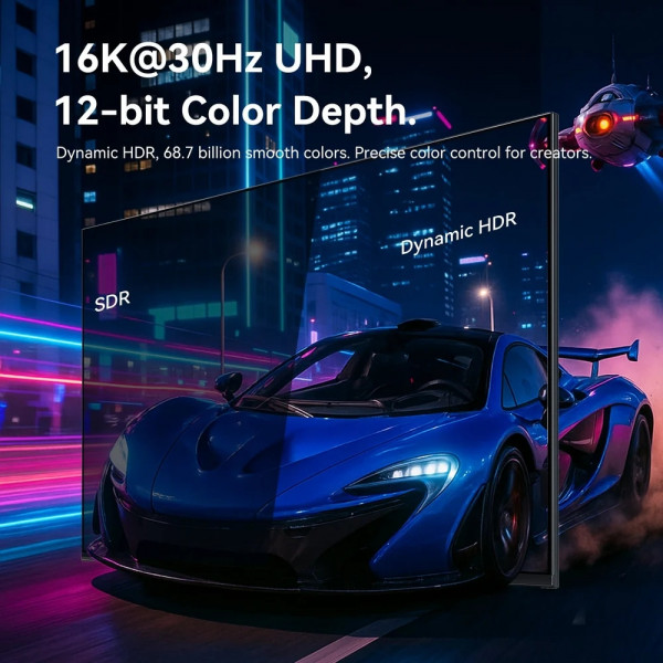Кабель USB 3.1 Type-C M - DisplayPort M, 1.5м v.2.1 16K30Hz Aluminum Alloy сірий Vention