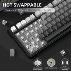 Клавіатура ігрова механічна Attack Shark X85 82кл. RGB,Wireless, White Jade перемикачі Moonlit Night
