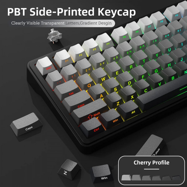 Клавіатура ігрова механічна Attack Shark X85 82кл. RGB,Wireless, White Jade перемикачі Moonlit Night