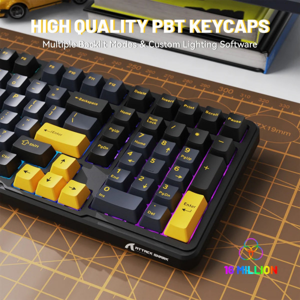 Клавіатура ігрова механічна Attack Shark X98 102кл. RGB, Wireless, Star Black