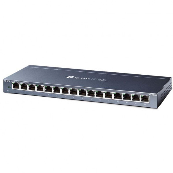 Комутатор TP-Link TL-SG116, 16 x 10/100/1000 RJ45, некерований