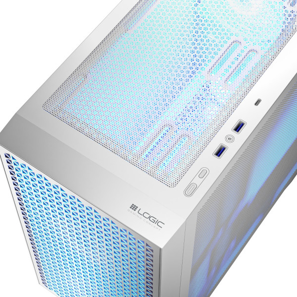 Корпус LogicConcept DART PRO ARGB MINI WHITE MESH fans 3x120mm без БЖ mATX