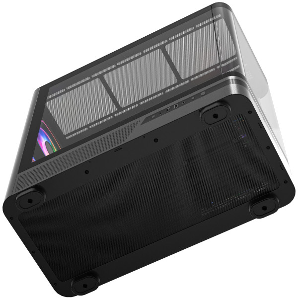 Корпус Modecom VOLCANO AQ200 ARGB MIDI FRONT LCD, 4x120mm fans BLACK без БЖ ATX