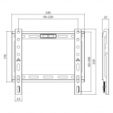 Кронштейн для ТВ AGN AGN43-220F фіксований/23"-43"/45 кг/max.VESA 200x200/Black