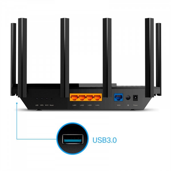 Маршрутизатор TP-LINK Archer AX73 AX5400 4xGE LAN 1xGE WAN USB 3.0 MU-MIMO OFDMA