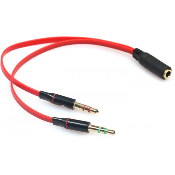 Перехідник Audio Jack TRRS F -> 2xM (Audio+MIC)