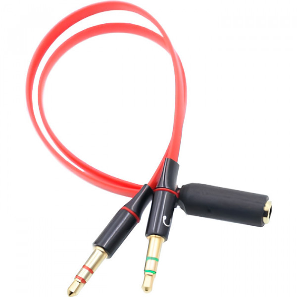 Перехідник Audio Jack TRRS F -> 2xM (Audio+MIC)