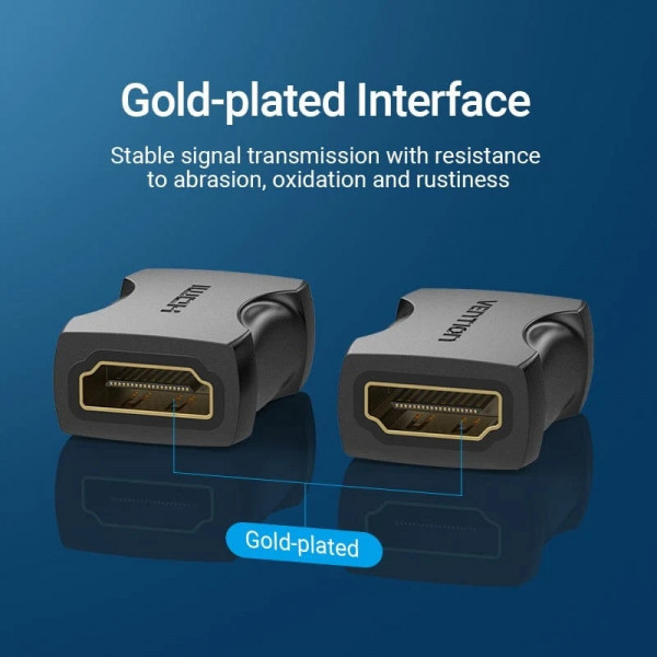 Перехідник HDMI F -> HDMI F, 4K 60Гц PVC, чорний, Vention