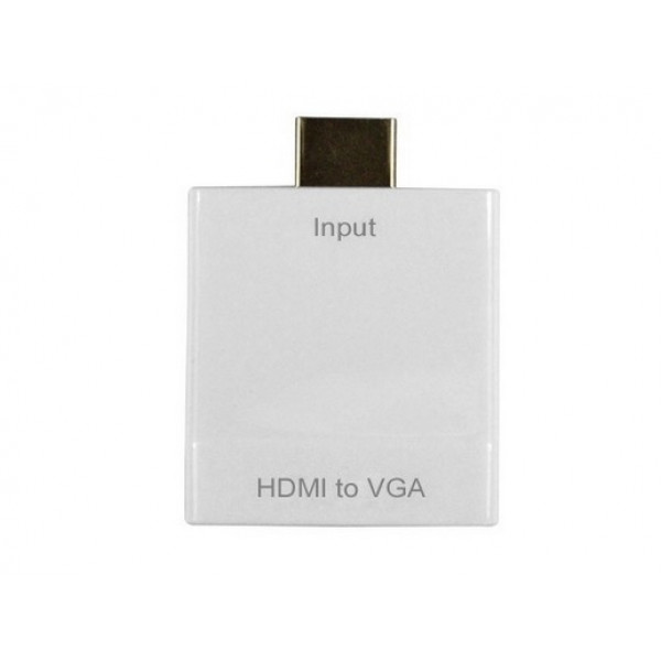 Перехідник HDMI M -> VGA F (з аудіо інтерфейсом) додаткове живлення micro USB, білий RTL