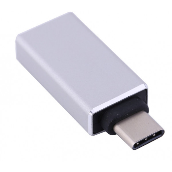 Перехідник Type-C -> USB 3.1 (OTG) OEM, сріблястий