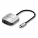 Перехідник USB 3.1 Type-C -> VGA (F), 1080p 60Hz, кабель 0.15м, Vention сірий