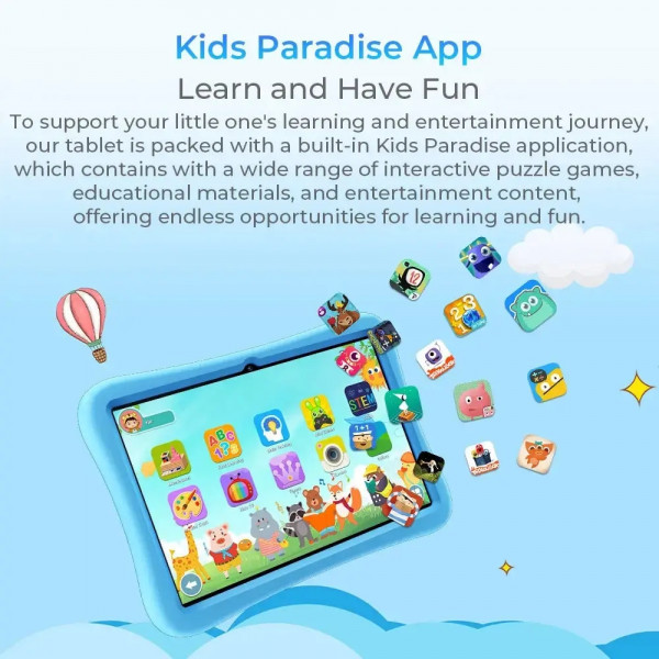 Планшет Oukitel OT6kids 10" HD+ /4GB/64GB/ RK3562 /8000mAh/ 5+2Мп/ WIFI Blue