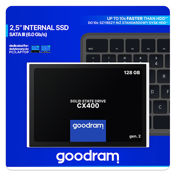 SSD 128Gb GoodRAM CX400 2.5" SATA 6 Gb/sec 3D NAND Flash, Retail