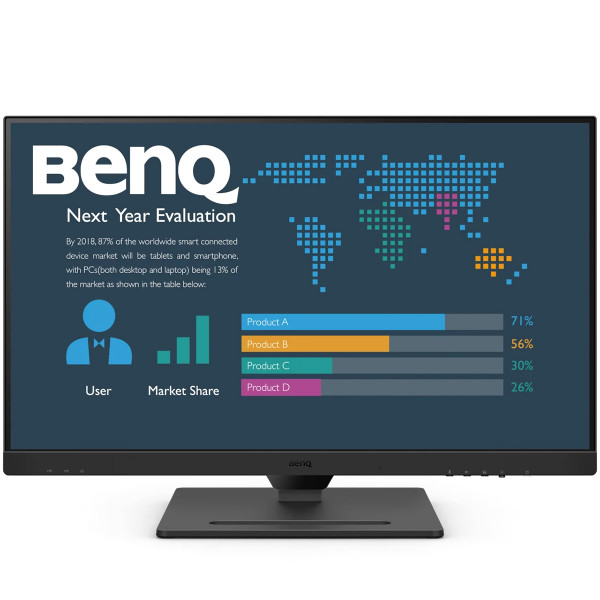 TFT 27" BenQ BL2790QT, IPS, QHD, 75Hz, HDMI, DP, DP-out, USB-C, HAS, USB-hub, колонки, чорний