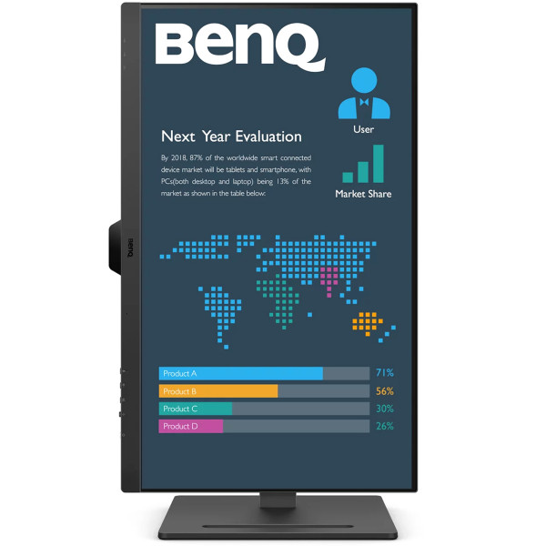 TFT 27" BenQ BL2790QT, IPS, QHD, 75Hz, HDMI, DP, DP-out, USB-C, HAS, USB-hub, колонки, чорний