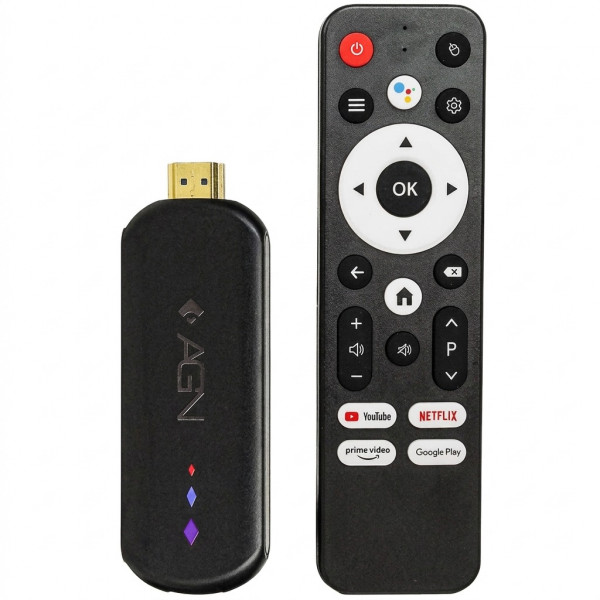 TV Медіаплеєр AGN Media Stick 2/16Gb/ Amlogic S905L3/ Android 14/ WiFi 2.4G+5G/ BT 5.4/ USB2.0/ чорн