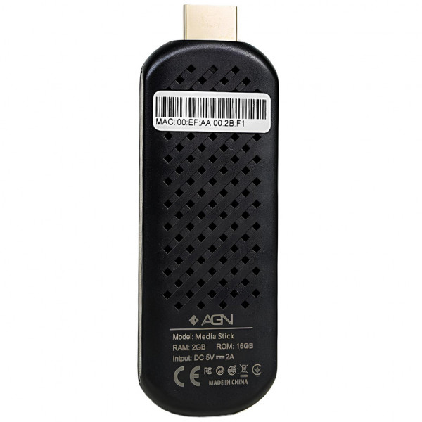 TV Медіаплеєр AGN Media Stick 2/16Gb/ Amlogic S905L3/ Android 14/ WiFi 2.4G+5G/ BT 5.4/ USB2.0/ чорн