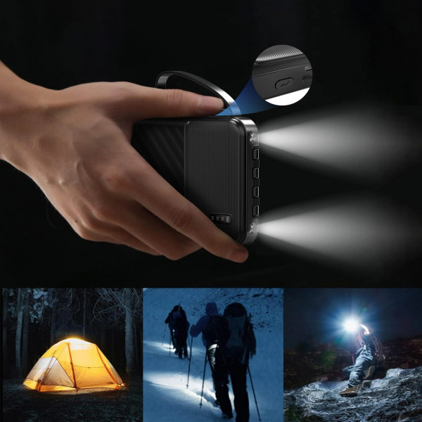 УМБ Dudao 10000mAh K11 10W USB-A,USB-C,microUSB, with USB-A/USB-C/Lightning/MicroUSB cables Black