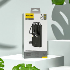 УМБ Dudao 10000mAh K11 10W USB-A,USB-C,microUSB, with USB-A/USB-C/Lightning/MicroUSB cables Black