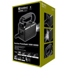 УМБ Sandberg Survivor 40000mAh, 100W, 2xUSB-С, USB-A, LED ліхтар, наскрізне живлення, чорний
