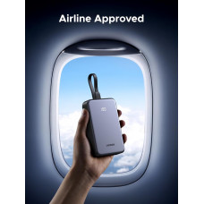 УМБ Ugreen 20000mAh 20W PD3.0/QC3.0, USB-A,USB-С IN/OUT, with build Type-C cable (PB505) Gray